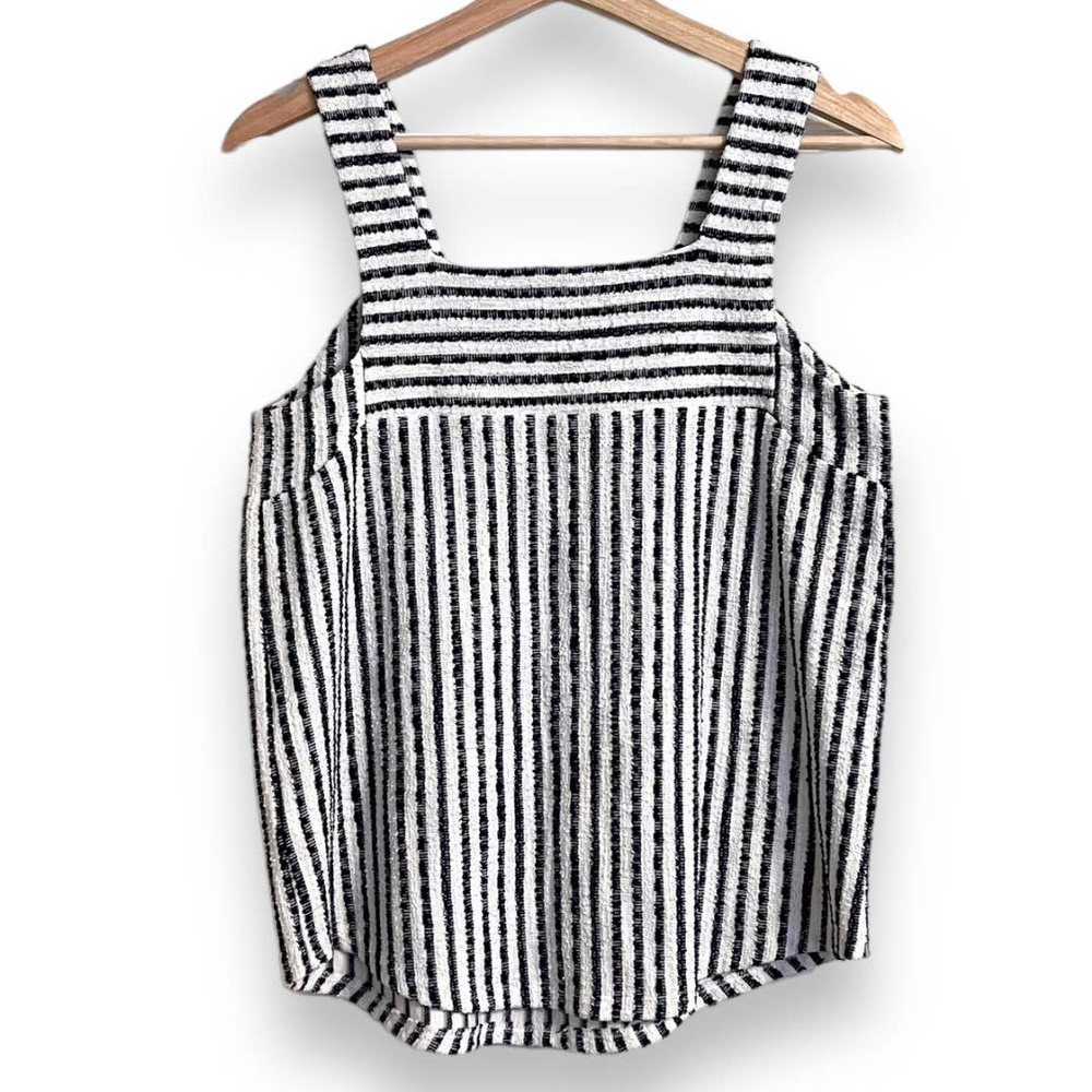 Lucky Brand Navy Blue and White Striped Terrycloth Tank Women's Size S
